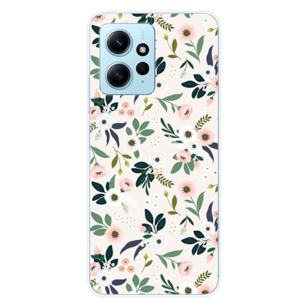 Siliconfodral med tryck - 1001 Fodral - Xiaomi Redmi Note 12 4G - Blommönster - Optimal skydd - Mjuk Transparent