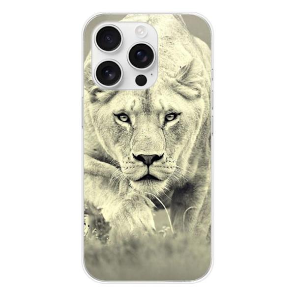 Siliconefodral - Kompatibel med Apple iPhone 16 Pro - design lejoninna Transparent