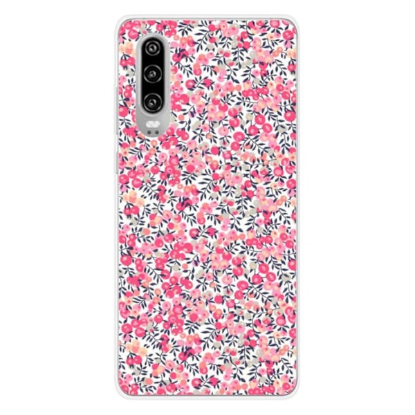 Tryckt silikonfodral kompatibelt Huawei P30 Liberty Wiltshire Rose Transparent