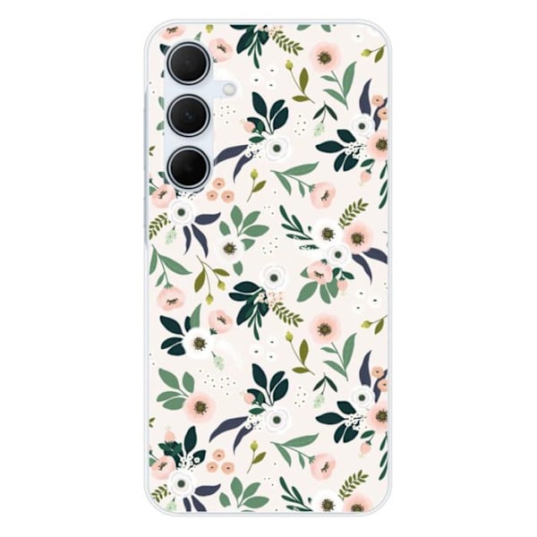 Silicone-skal med tryck kompatibel med Samsung Galaxy A35 5G Blommor Transparent