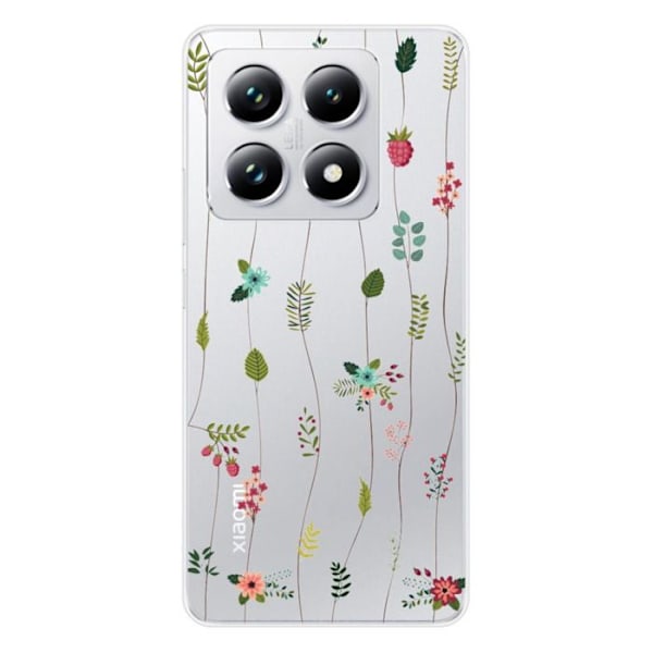 Siliconefodral - Kompatibel med Xiaomi 14T Pro - design med upphöjda blommor Transparent