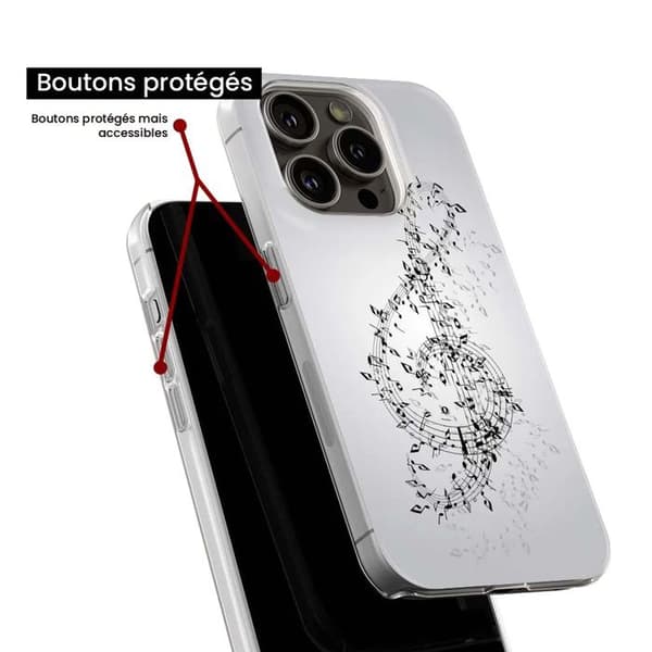 Siliconefodral - Kompatibel med Apple iPhone 16 Pro - design vals av noter Transparent