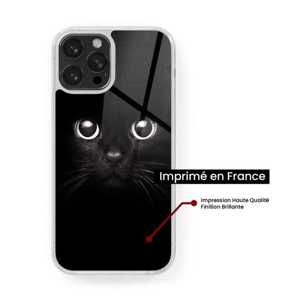 Stöttålig silikonfodral med tryck kompatibel med Apple iPhone 14 Kattögon Transparent