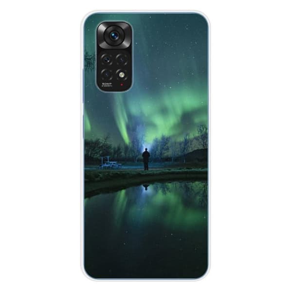 Siliconcase - Kompatibel med Xiaomi Redmi Note 11 4G - design av norrsken Transparent