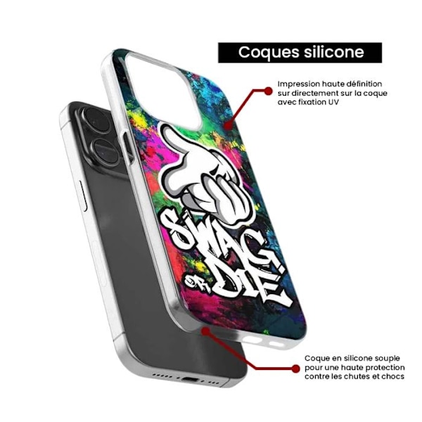 Tryckt silikonfodral kompatibelt Xiaomi Redmi Note 11 5G Redmi Note 11S 5G Swag or die Transparent