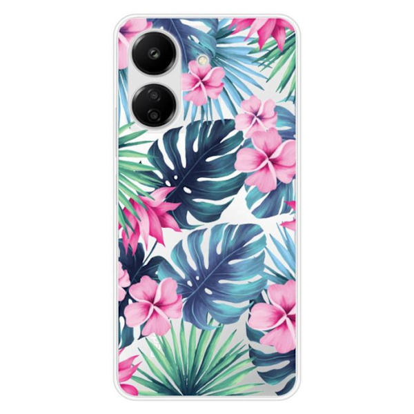 Silicone-fodral - Kompatibel med Xiaomi Redmi 13C 4G - tropisk akvarelldesign Transparent