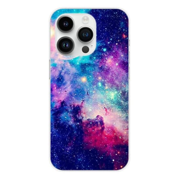 Siliconfodral - Kompatibel med Apple iPhone 15 Pro - design galax blå Transparent