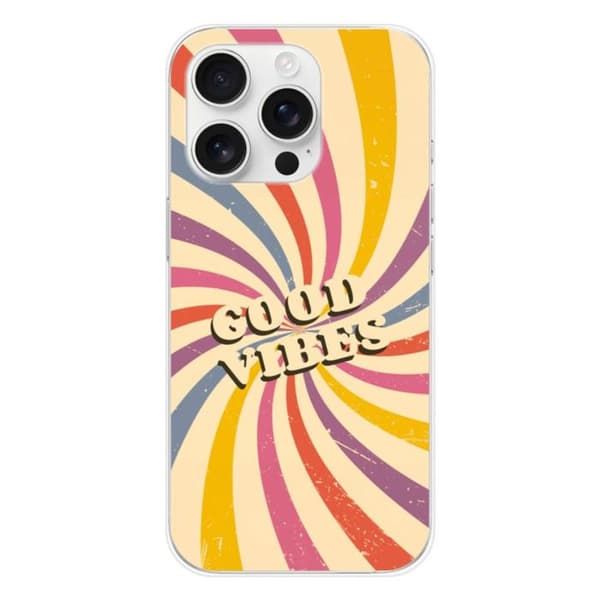 Silikonfodral - Kompatibel med Apple iPhone 16 Pro - designen good vibes Transparent