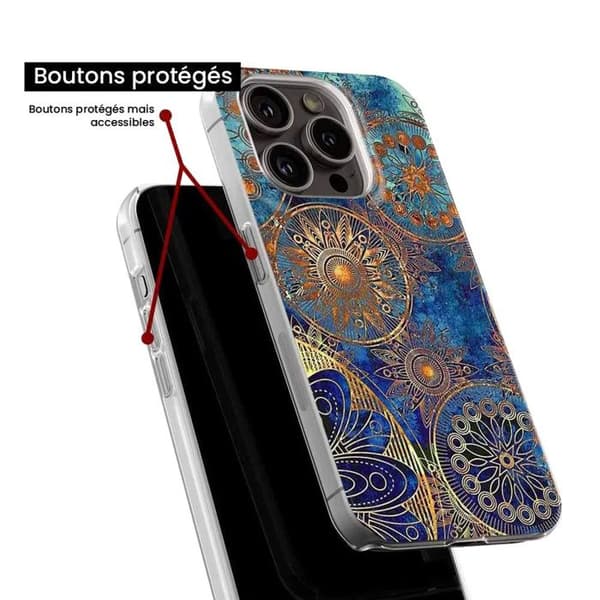 Silicone-fodral - Kompatibel med Xiaomi Redmi Note 12 Pro Plus - design mandala blå Transparent