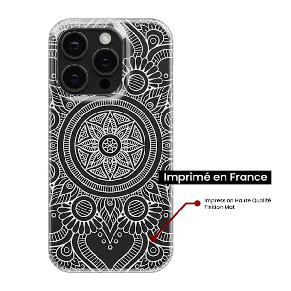 Siliconfodral med tryck - 1001 fodral - Xiaomi Mi 11 Pro - Vit mandala - Optimal skydd - Unisex Transparent