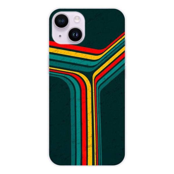 Siliconfodral - Kompatibel med Apple iPhone 14 - design med retro linjer Transparent