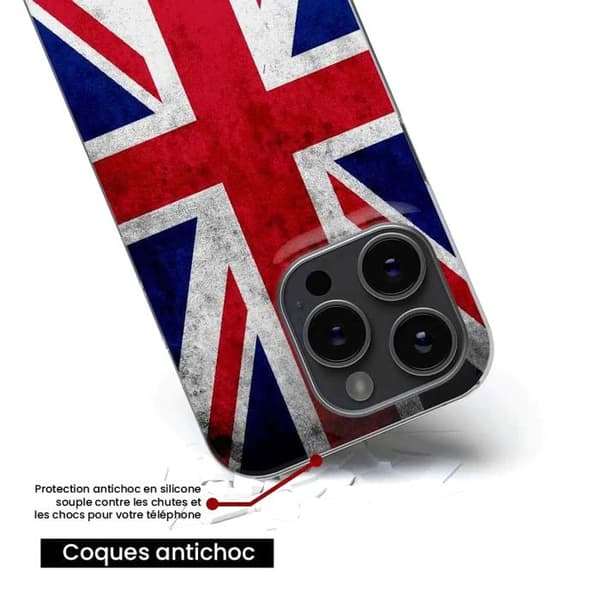 Siliconfodral - Kompatibel med Apple iPhone 13 - design med Englandflaggan Transparent