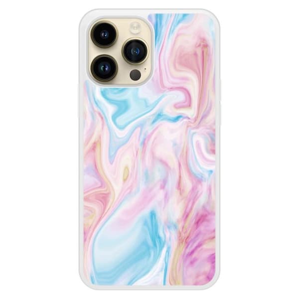 Förstärkt silikonfodral med tryck kompatibel med Apple iPhone 14 Pro Max Soap Transparent