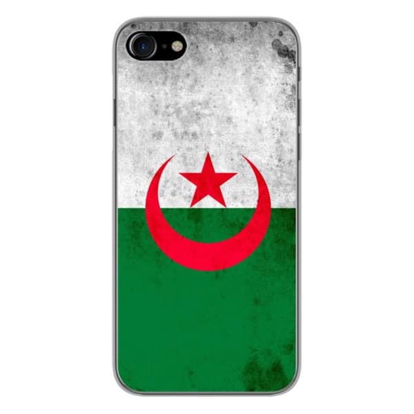 Siliconfodral kompatibelt med iPhone 8 - Algeriets flagga Transparent