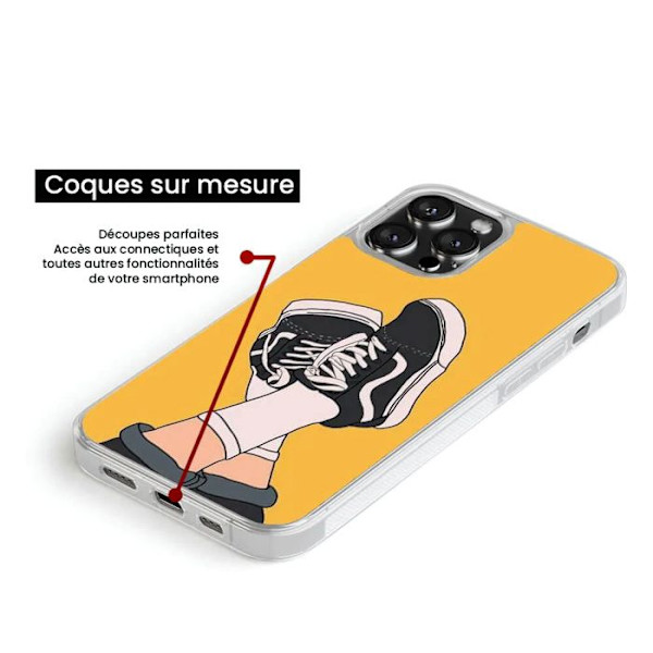 Reinforced silicone case with print compatible with Apple iPhone 13 Sneakers Transparent
