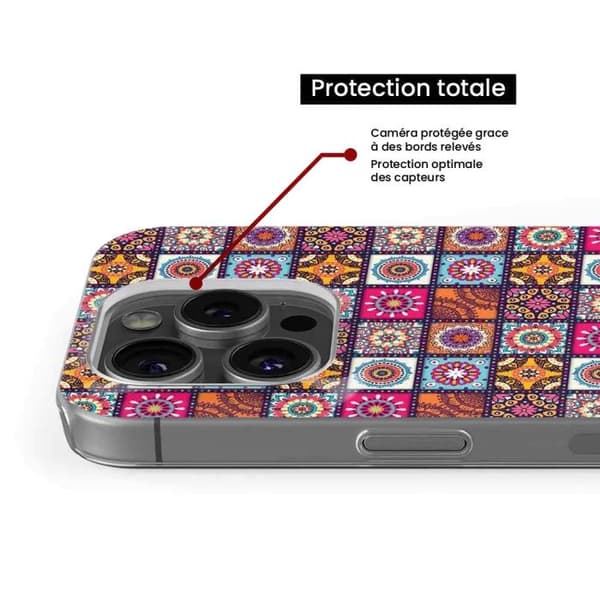Silicone-fodral - Kompatibel med Apple iPhone 13 Pro - design patchwork mandala Transparent