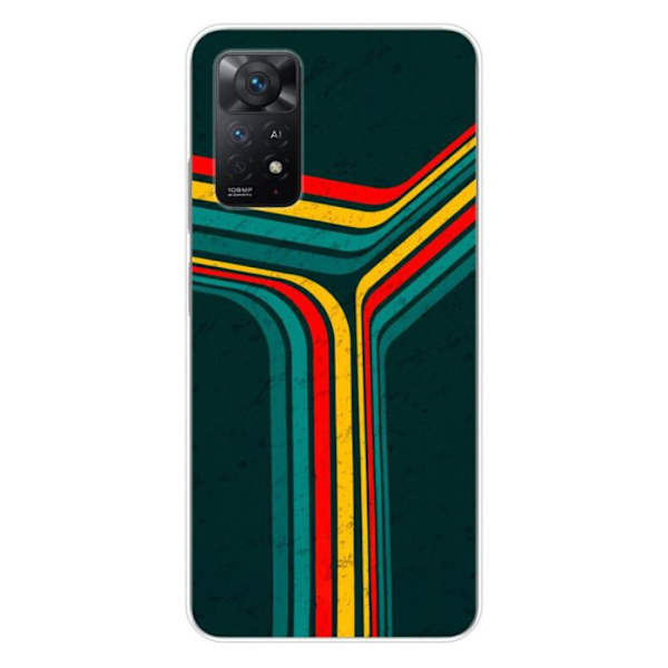 Siliconfodral - Kompatibel med Xiaomi Redmi Note 11 Pro Plus 5G - retro linjer design Transparent