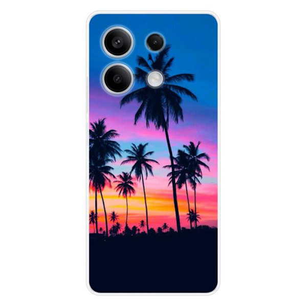 Siliconfodral - Kompatibel med Xiaomi Redmi Note 13 5G - design med färgglada palmer Transparent