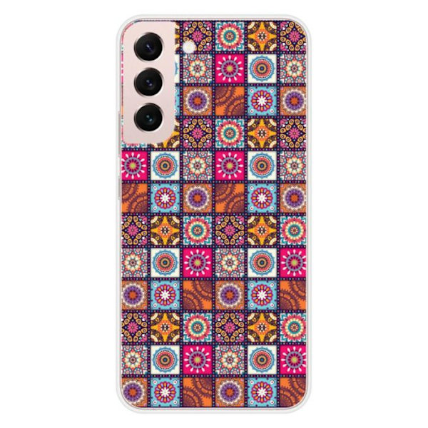 Siliconfodral - Kompatibel med Samsung Galaxy S22 Plus - design patchwork mandala Transparent