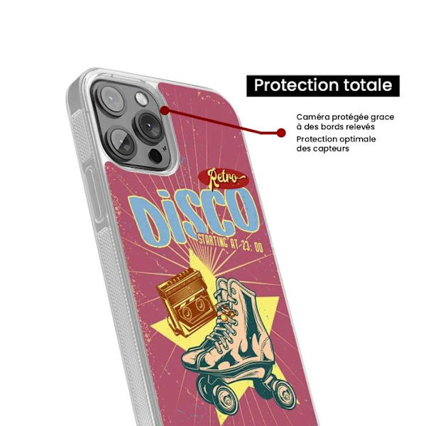 Siliconeförstärkt tryckt skydd för Samsung Galaxy S24 Plus Retro disco Transparent