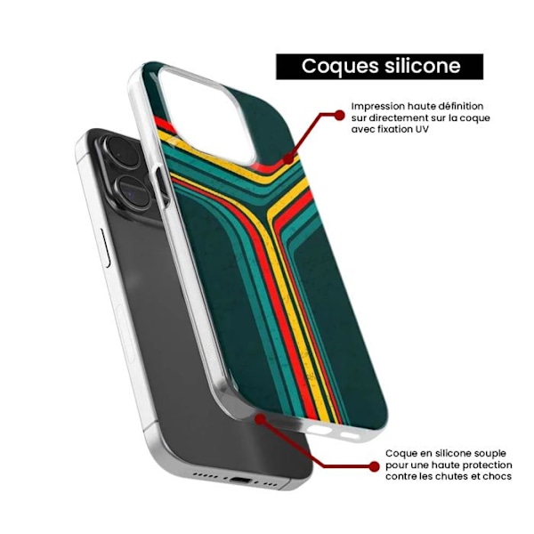 Tryckt silikonfodral som är kompatibelt med Samsung Galaxy A03S Retro-linjer Transparent
