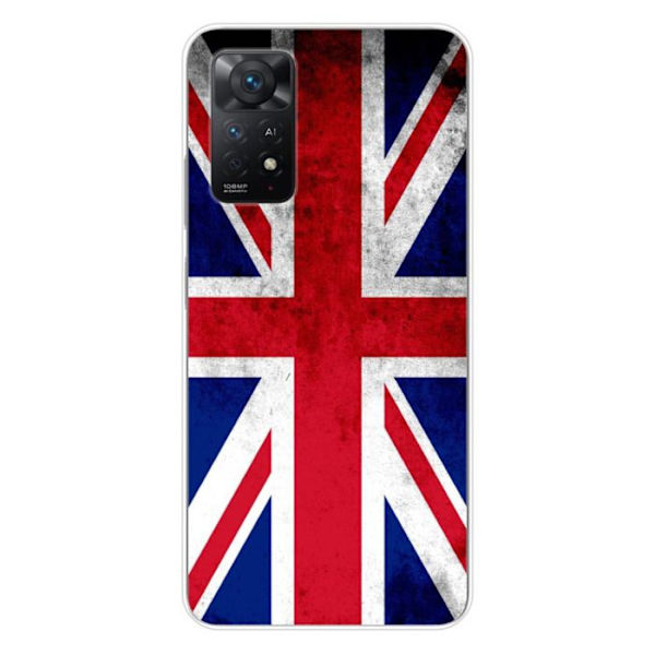 Siliconfodral - Kompatibel med Xiaomi Redmi Note 11 Pro Plus 5G - design med Englands flagga Transparent