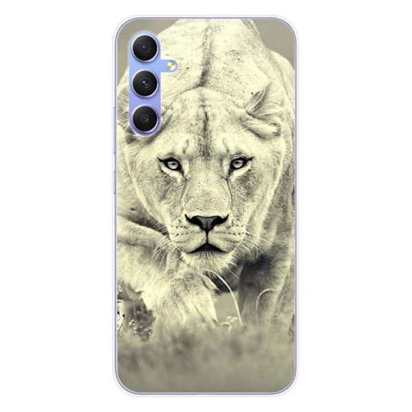 Siliconfodral - Kompatibel med Samsung Galaxy A34 5G - design lejoninna Transparent