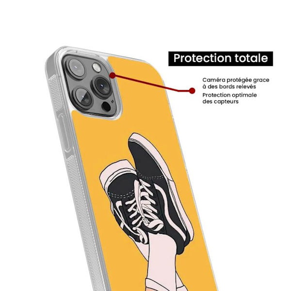 Reinforced silicone case with print compatible with Apple iPhone 13 Sneakers Transparent