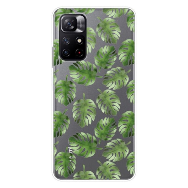 Tryckt silikonfodral kompatibelt Xiaomi Redmi Note 11 5G Redmi Note 11S 5G Monstera Leaves Transparent