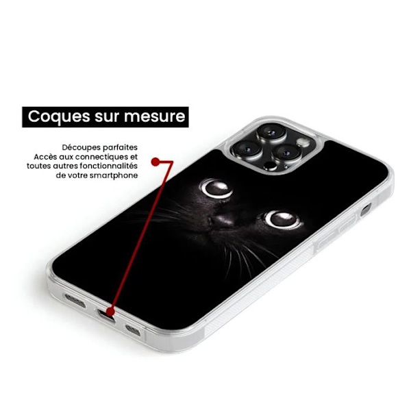 Siliconfodral med förstärkt tryck kompatibel med Apple iPhone 15 Pro Max Kattögon Transparent