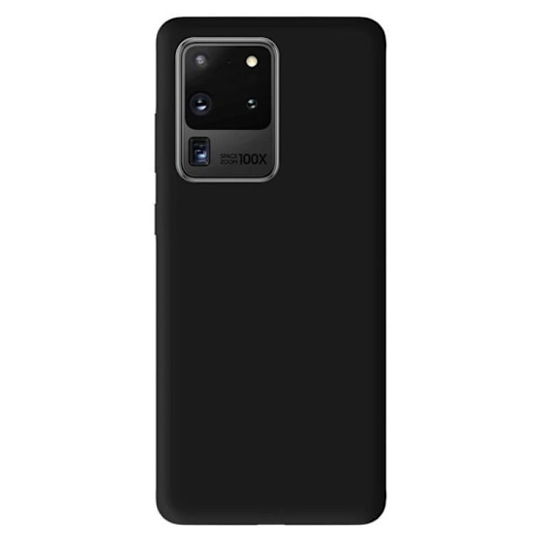 Vanligt mattsvart silikonfodral som är kompatibelt med Samsung Galaxy S20 Ultra svart