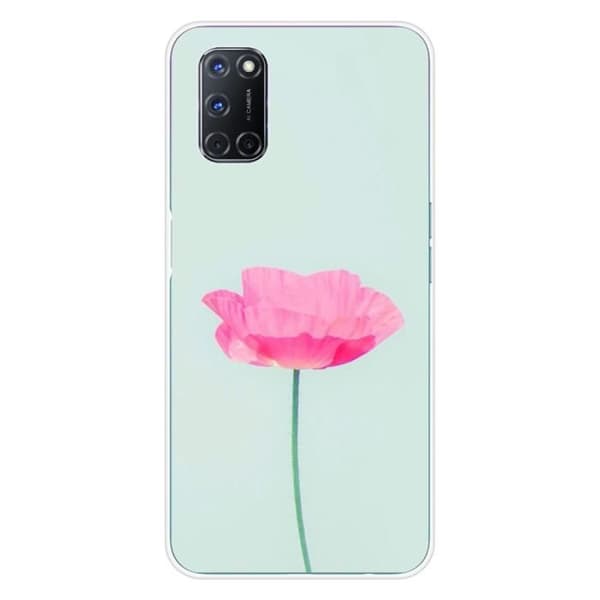 Tryckt silikonfodral som är kompatibelt med Oppo A52 A72 Rose Flower