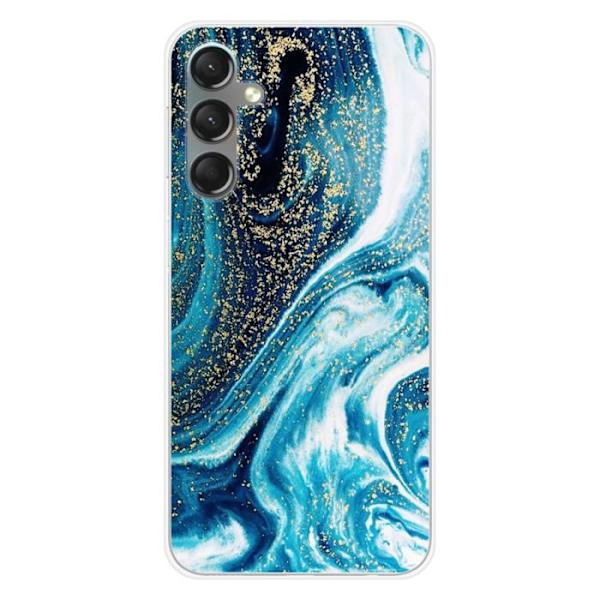 Siliconfodral - Kompatibel med Samsung Galaxy A24 4G - design i blå glittrande marmor Transparent