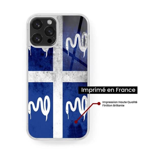 Coque Silicone Renforcée - 1001COQUES - iPhone 15 Plus - Drapeau Martinique - Antichoc - Design Unique Transparent