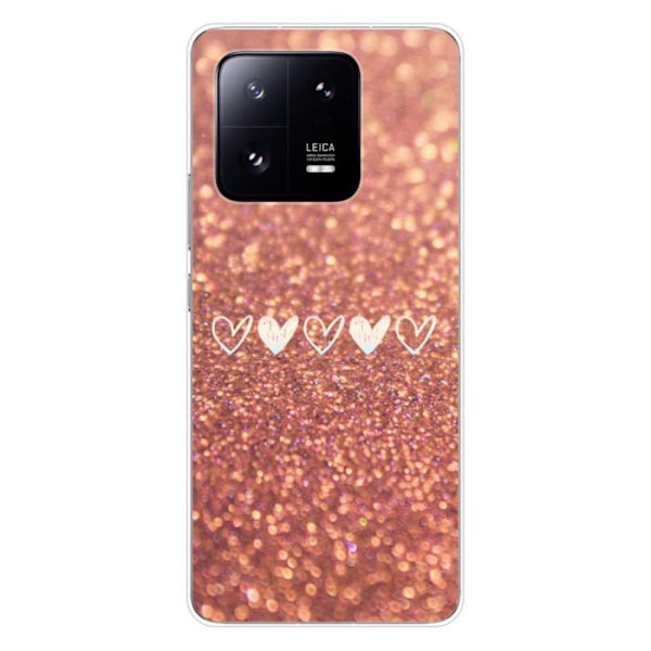 Siliconfodral - Kompatibel med Xiaomi 13 Pro - design med glittrande hjärtan Transparent