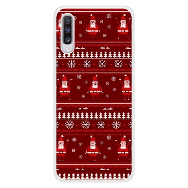 Tryckt förstärkt silikonfodral Kompatibel Samsung Galaxy A70 NO Christmas Sweater Santa Transparent