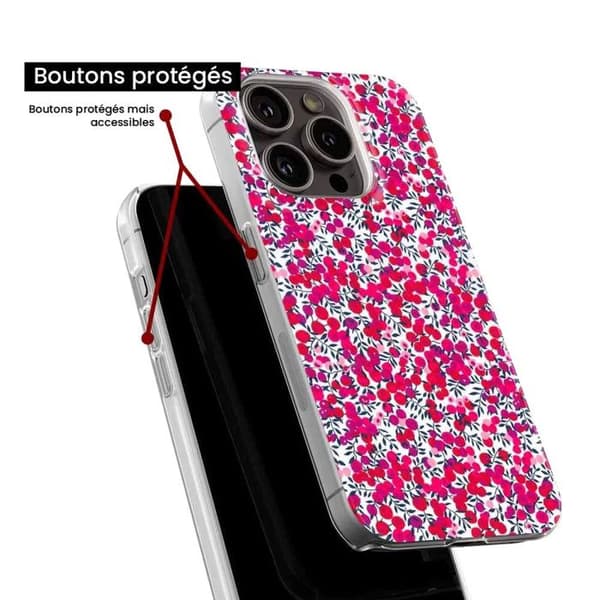 Tryckt silikonfodral kompatibelt Apple iPhone 16 Plus Liberty Wiltshire Röd Transparent