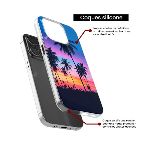 Silicone-skal med tryck kompatibel med Samsung Galaxy A36 5G Färgade palmer Transparent