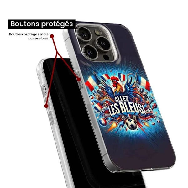 Tryckt silikonfodral kompatibelt med Apple iPhone 15 Come on blues Transparent