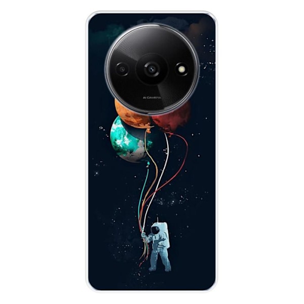 Silikonfodral - Kompatibel med Xiaomi Redmi A3 4G - design kosmonaut med ballonger Transparent