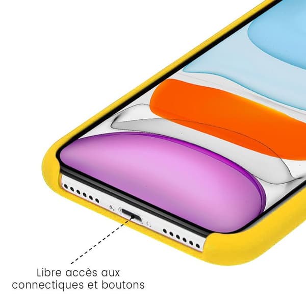 1001Coques - Soft Touch-silikonskal kompatibelt med Apple iPhone 11 Pro Max - Inuti mikrofiber sammet Transparent