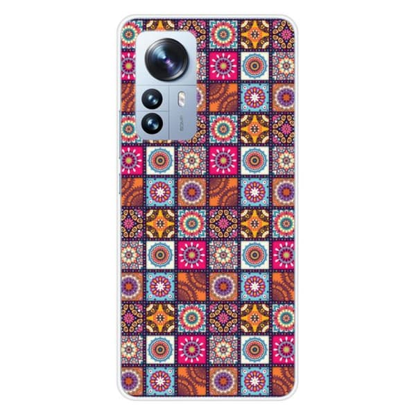 Siliconehölje - Kompatibel med Xiaomi Mi 12 Pro - design patchwork mandala Transparent