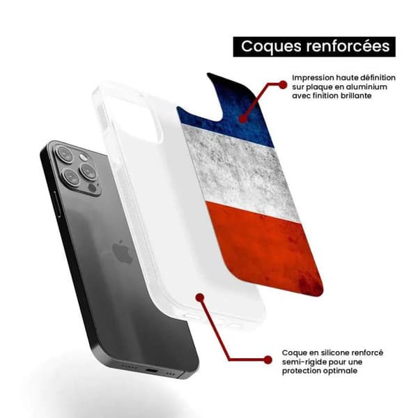 Förstärkt skal kompatibelt med iPhone 17 Pro Max - Frankrikes flagga Transparent