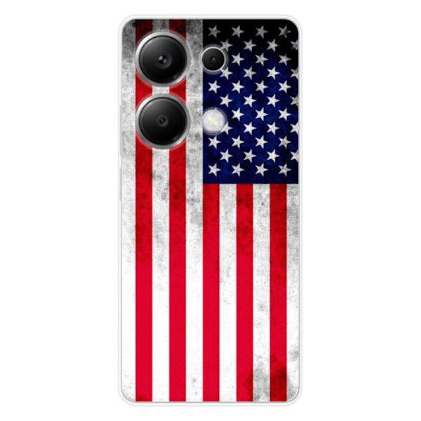 Silicone-fodral - Kompatibel med Xiaomi Redmi Note 13 Pro 4G - design med USA:s flagga Transparent