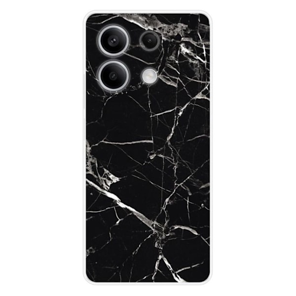 Tryckt silikonfodral som är kompatibelt med Xiaomi Redmi Note 13 5G Black Marble Transparent