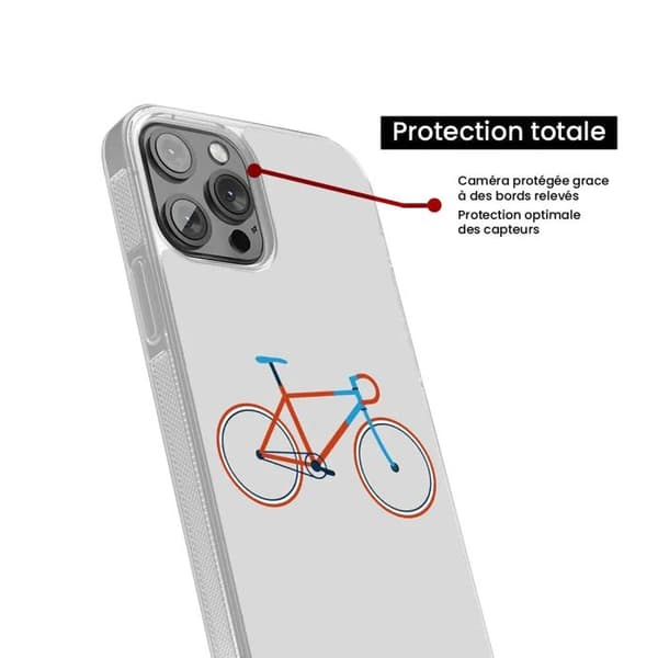 Siliconeförstärkt tryckt skal kompatibelt med Apple iPhone 14 Plus Cykelfärg Hipster Transparent