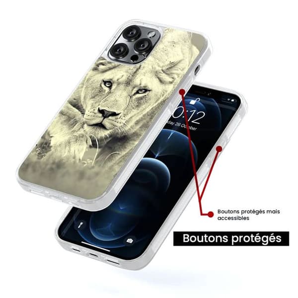 Förstärkt tryckt silikonfodral kompatibelt med Apple iPhone 14 Pro Max Leona Transparent