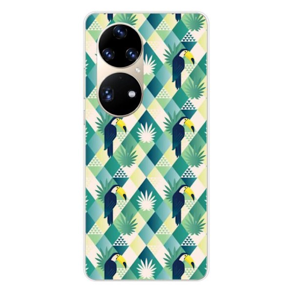 Silicone case with print - 1001 cases - Huawei P50 Pro - Multicolor - Toucan pattern - Semi-rigid Transparent