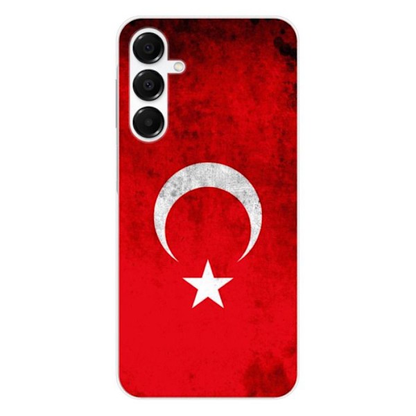 Siliconfodral med tryck - 1001 Fodral - Samsung Galaxy A16 - Turkiets flagga - Optimalt skydd - Flexibel Transparent