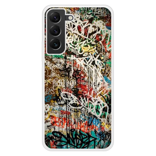 Siliconförstärkt tryckt skal kompatibelt med Samsung Galaxy S22 Plus Graffiti 1 Transparent